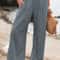 Wide Leg Pants Women Drawstring Casual Beach Pants Loose Summer Flowy Pants 3