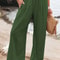 Wide Leg Pants Women Drawstring Casual Beach Pants Loose Summer Flowy Pants 1