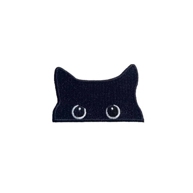 Black Cat Iron On Patch Set Embroidered Cute Clothing Patches 3