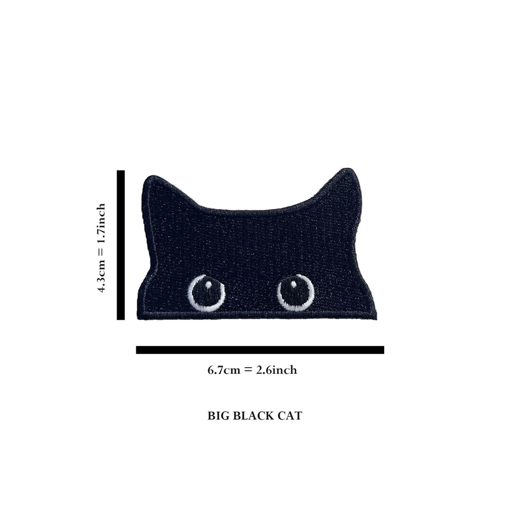 Black Cat Iron On Patch Set Embroidered Cute Clothing Patches 4