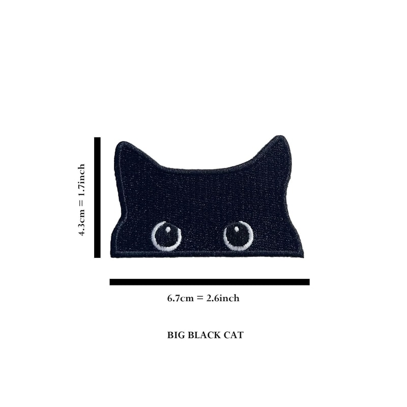 Black Cat Iron On Patch Set Embroidered Cute Clothing Patches 4