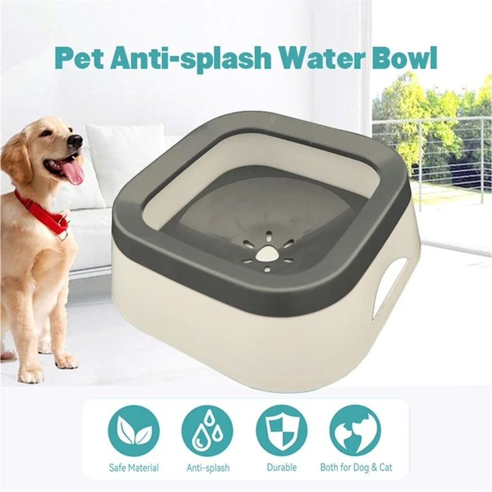 Anti Splash Dog Water Bowl Large Capacity No Spill Pet Waterer 9