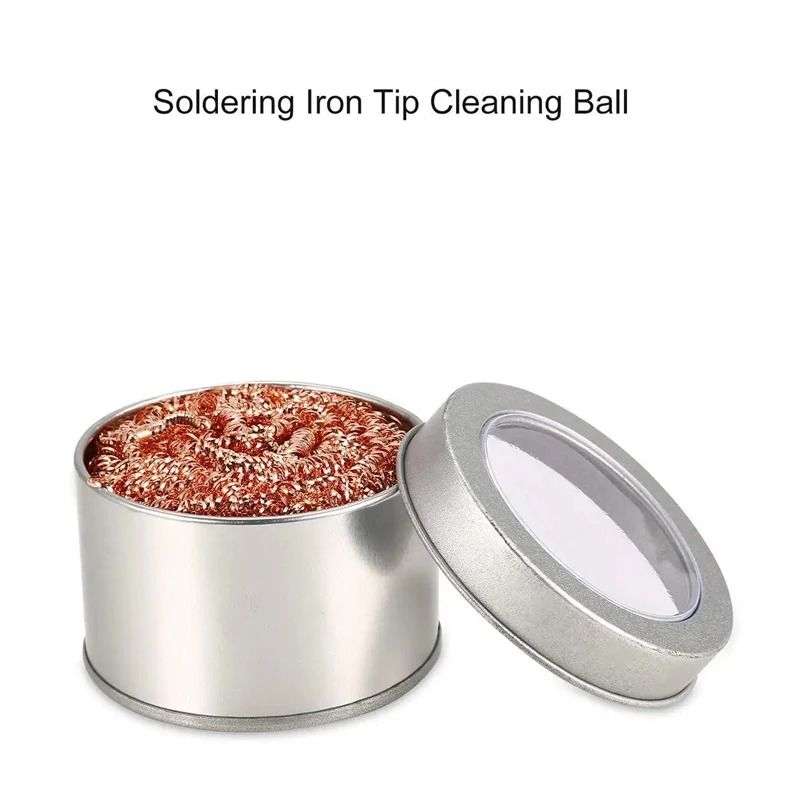 Soldering Iron Tip Cleaner Copper Wire Cleaning Ball With Holder 2