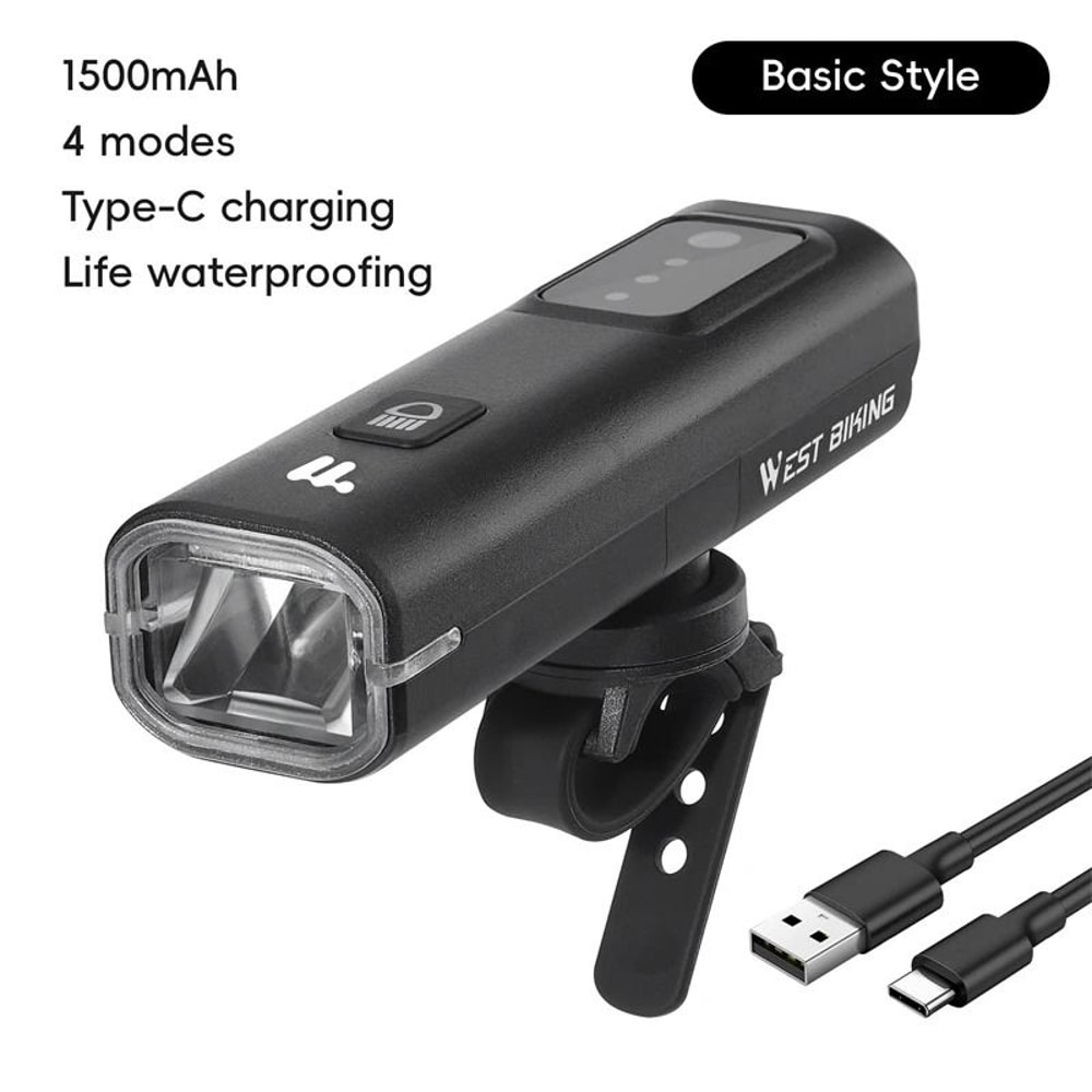 Bike Front Light 400 Lumen Intelligent Sensor USB Rechargeable Headlight 1