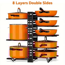 pot rack organizer 8 tier pan organizer rack space saving kitchen holder