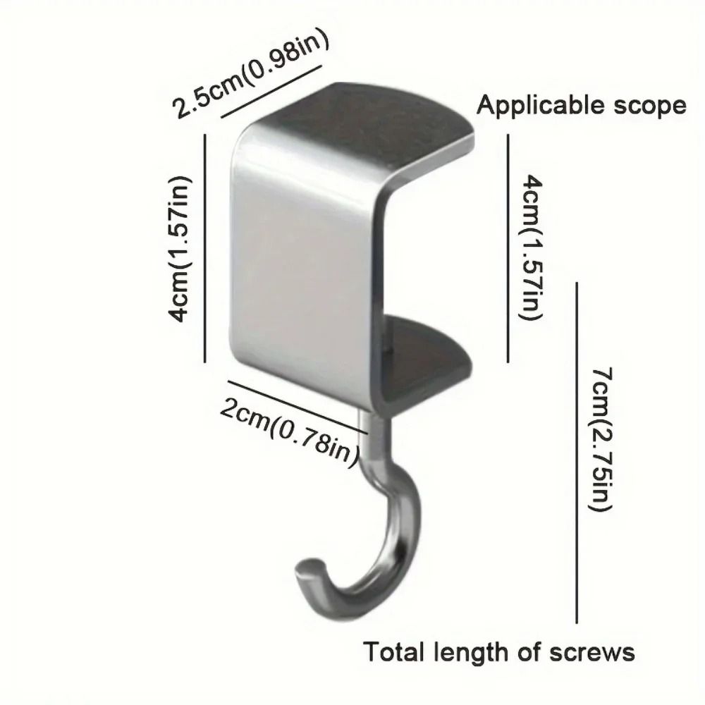 Desk Hook Hanger 360 Rotating Steel Under Desk Bag Hook 1