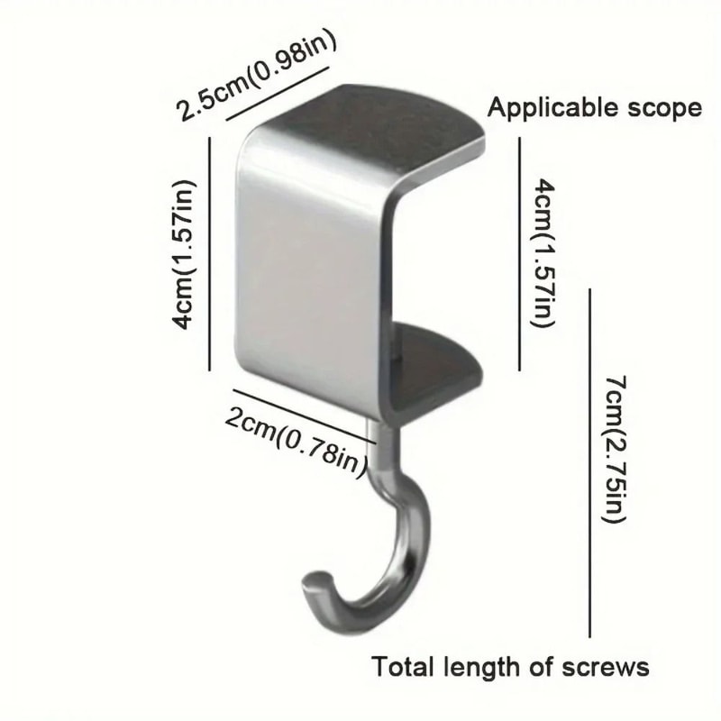 Desk Hook Hanger 360 Rotating Steel Under Desk Bag Hook 1