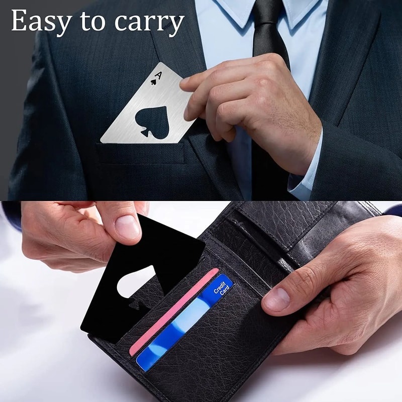 Credit Card Bottle Opener Stainless Steel Poker Card Wallet Size Tool 4