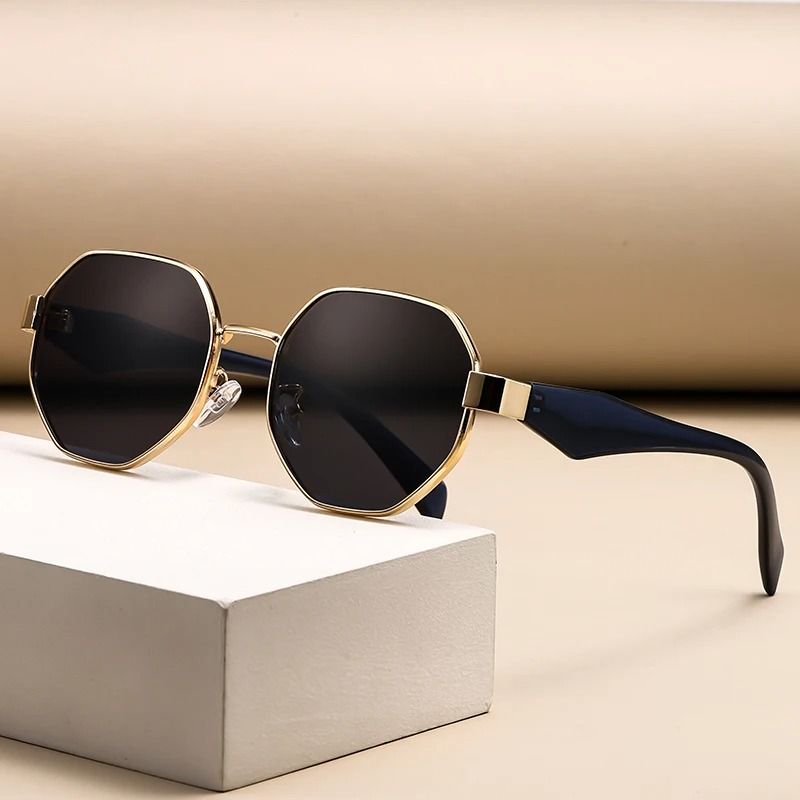 Polygon Sunglasses Retro Metal Frame UV400 Designer Unisex Shades 0