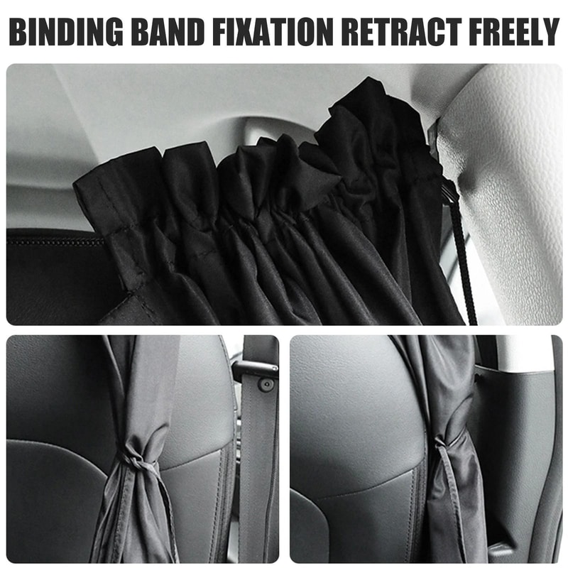 Car Privacy Curtains Universal Blackout Rear Seat Divider Sun Shade 8