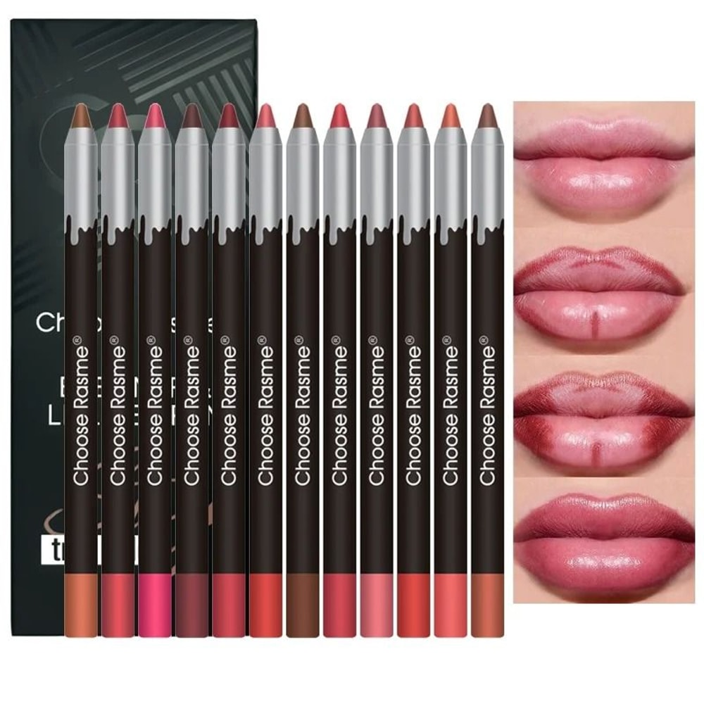 Matte Lip Liner Set 12 Color Long Lasting Lipstick Pencil Kit 4