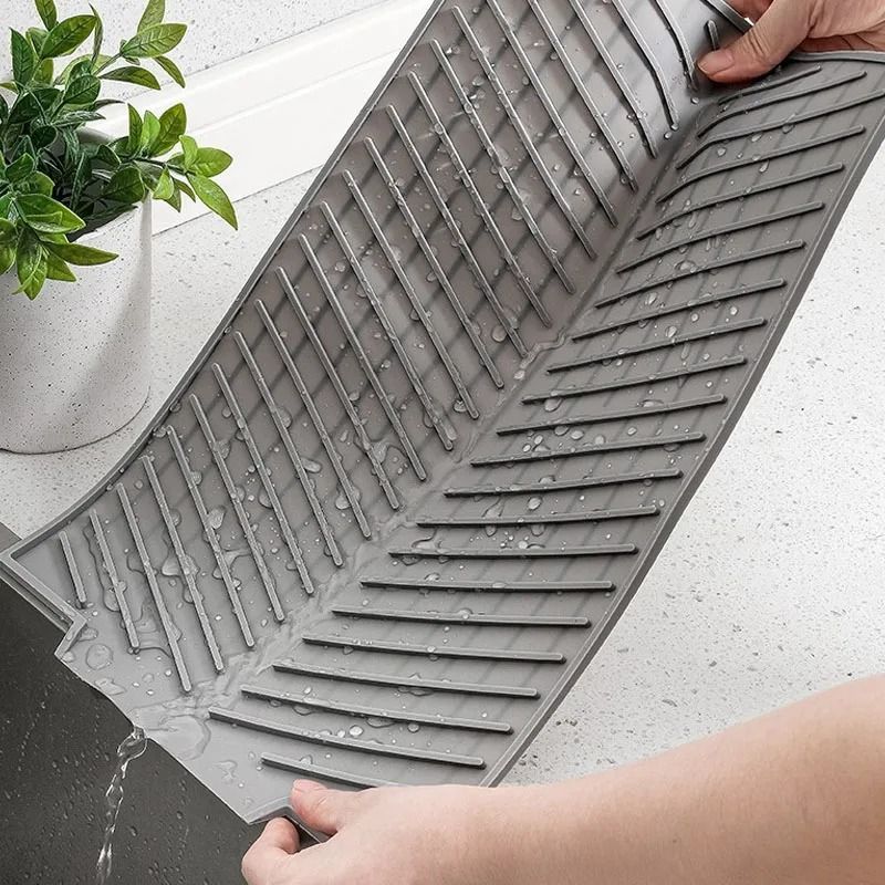 Silicone Dish Drying Mat Heat Resistant Foldable Countertop Draining Board 7
