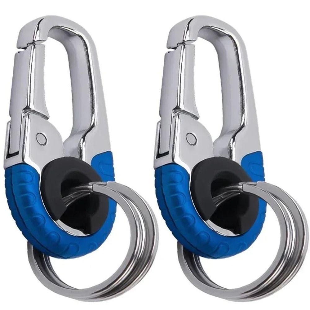 Heavy Duty Stainless Steel Keychain Carabiner Clip With Secure Key Ring 3
