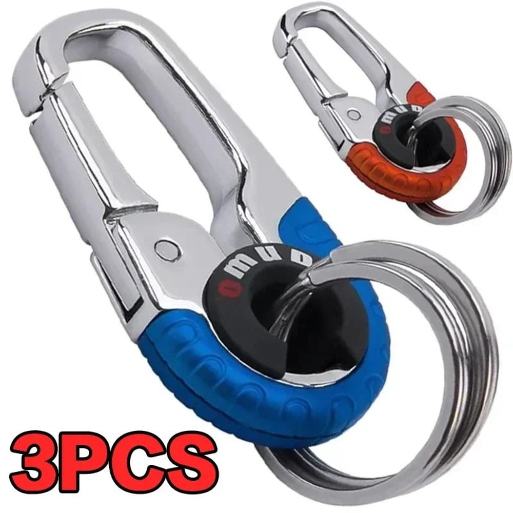 Heavy Duty Stainless Steel Keychain Carabiner Clip With Secure Key Ring 10