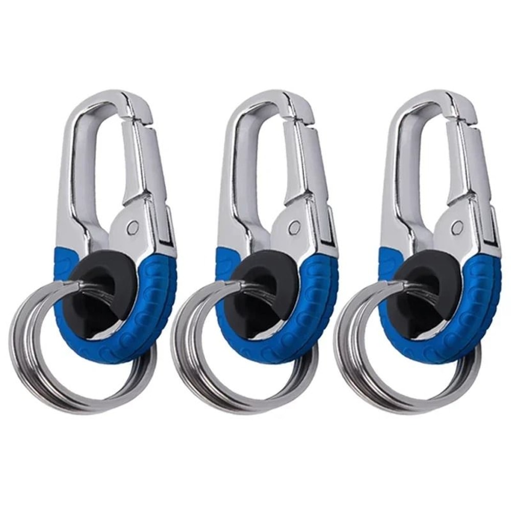 Heavy Duty Stainless Steel Keychain Carabiner Clip With Secure Key Ring 5