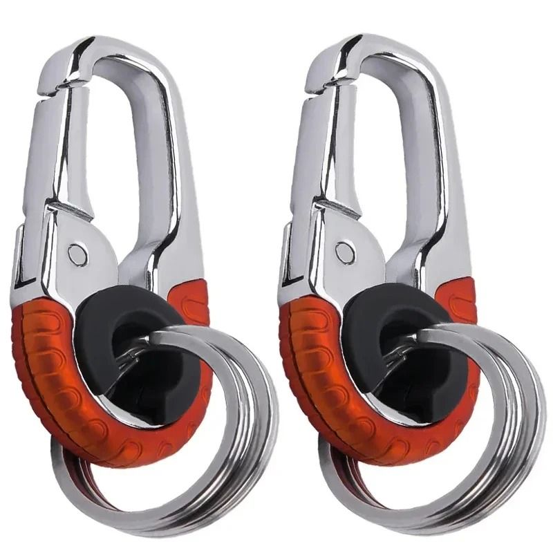 Heavy Duty Stainless Steel Keychain Carabiner Clip With Secure Key Ring 8