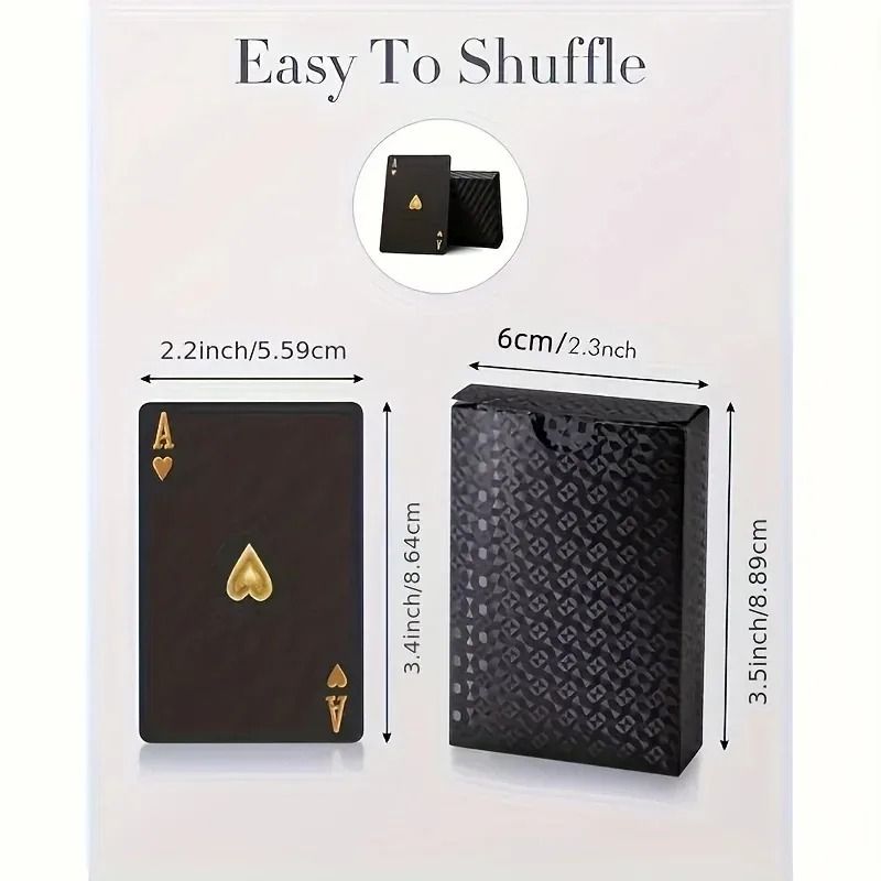 Luxury Waterproof Black Gold Playing Cards Premium Poker Deck 3