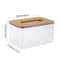Transparent Tissue Box Holder With Wooden Lid Modern Napkin Storage Organizer 2