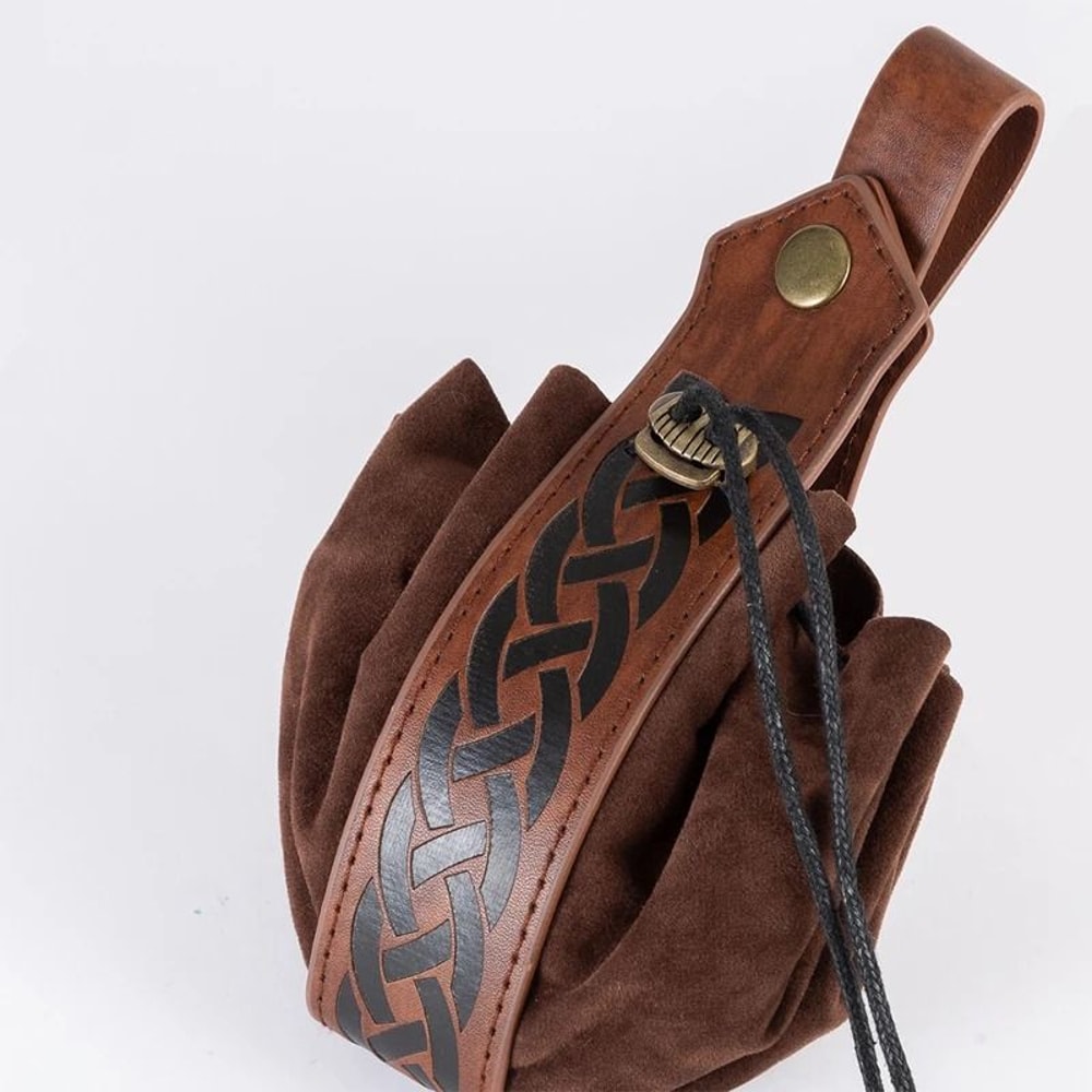 Viking Style Leather Belt Pouch Medieval Coin Bag Retro Waist Organizer 6