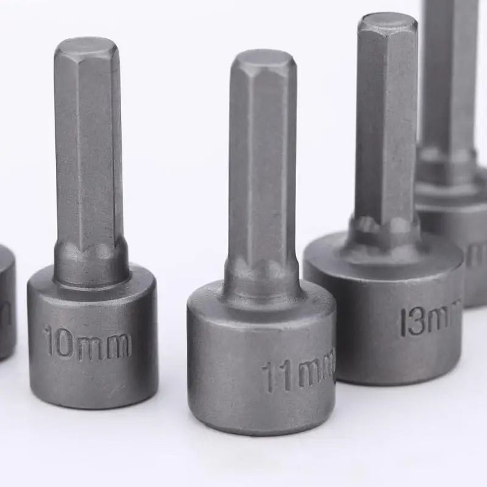 9 Piece Hex Socket Nut Driver Set Drill Bit Adapter Tool Kit 6