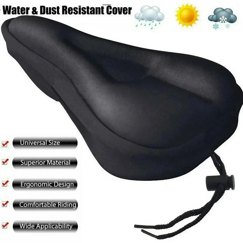 3D Gel Padded Bicycle Seat Cover Wide Cushion For Comfortable Riding 10