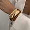 Chunky Gold Punk Bangle Bracelet Heavy Metal Spring Cuff Jewelry 4
