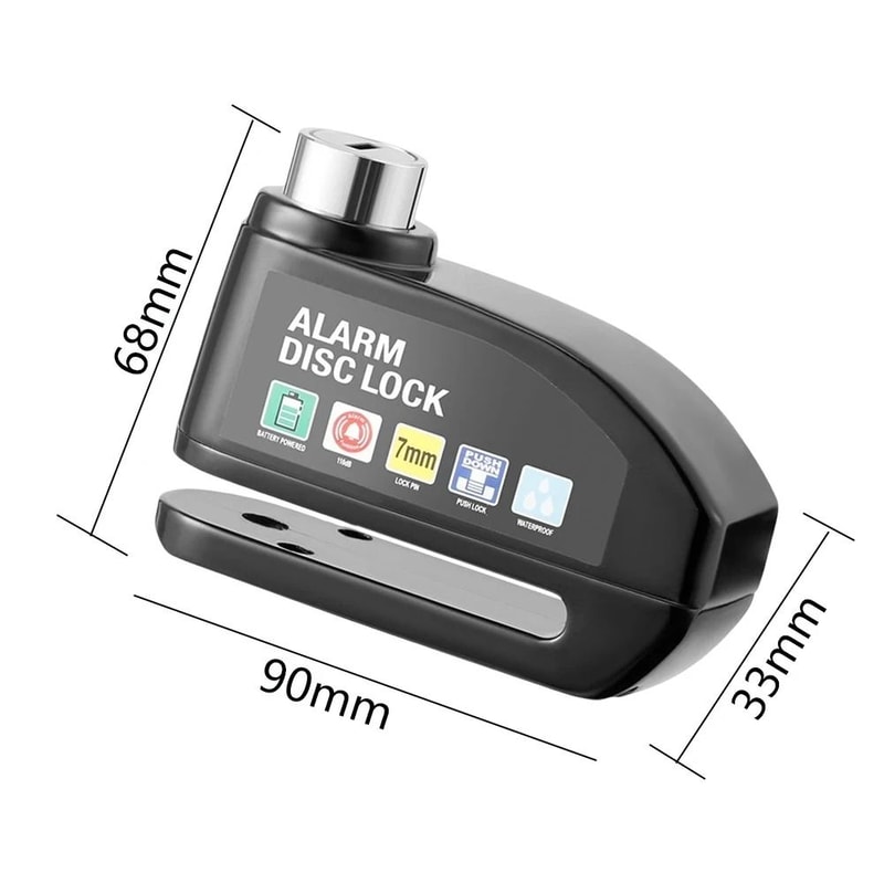 Motorcycle Disc Brake Lock With Alarm Waterproof Anti Theft Security Lock 4