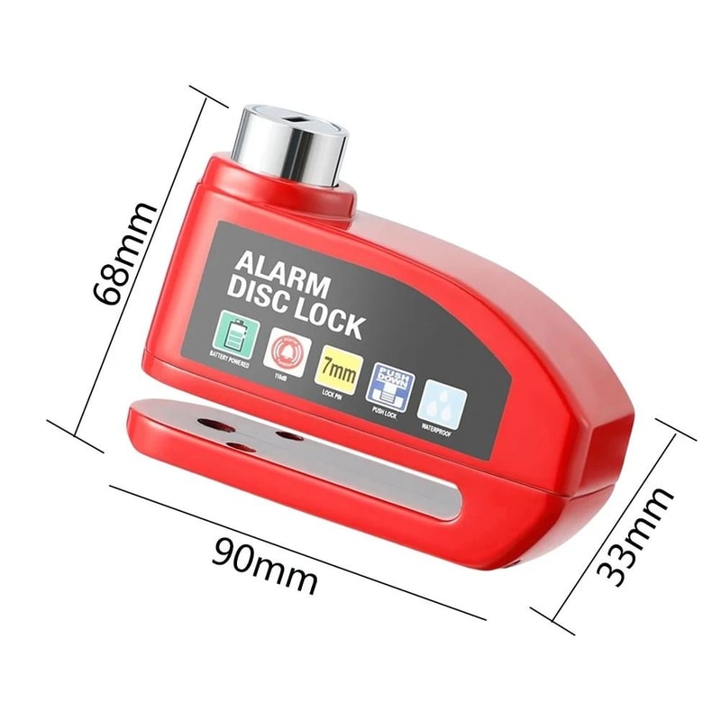 Motorcycle Disc Brake Lock With Alarm Waterproof Anti Theft Security Lock 1