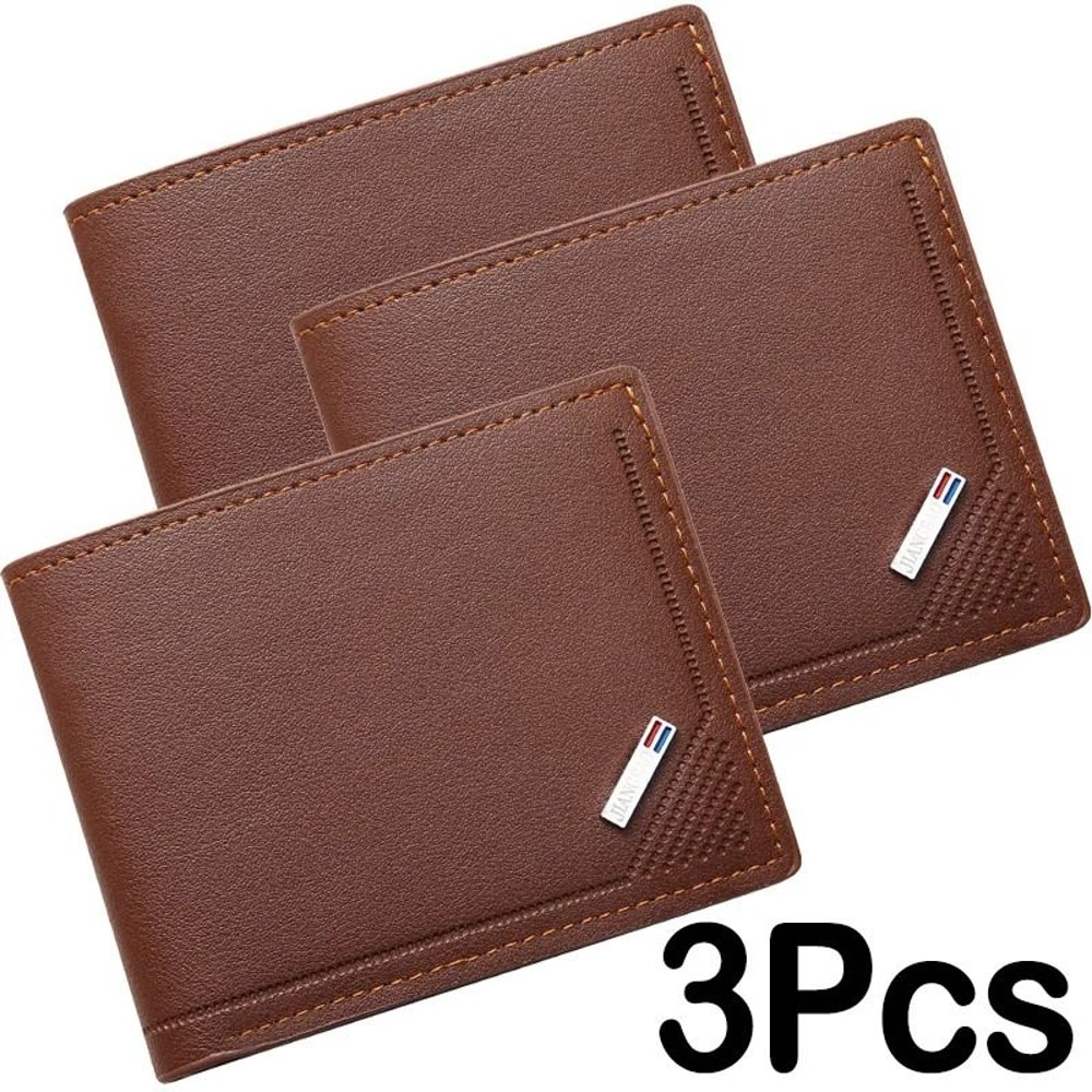 Mens Leather Wallet Compact Bifold With Coin Pocket And Card Slots 6