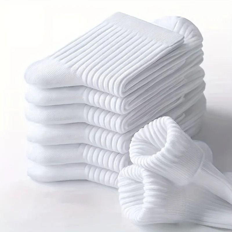 Mens Black Dress Socks Mid Calf Breathable Business Socks Pack Of 6 2