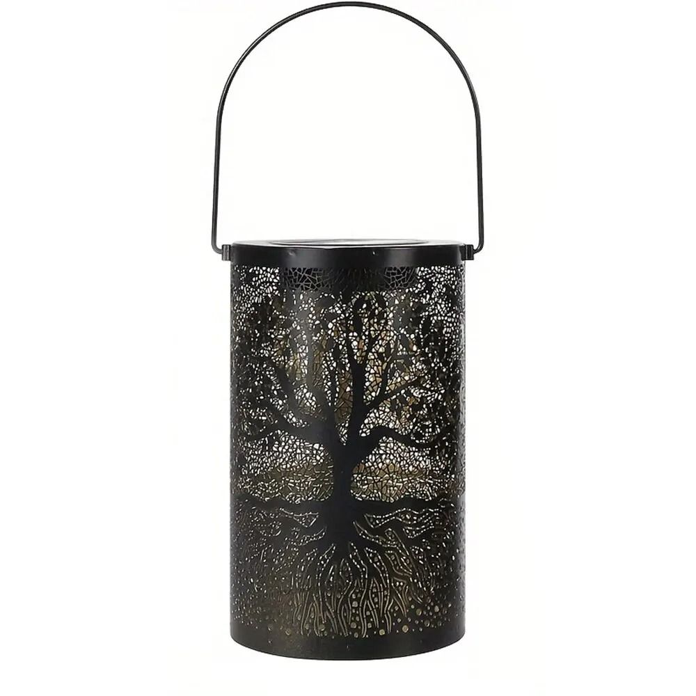 Solar Hanging Lantern Outdoor Waterproof Vintage Metal Garden Light 0