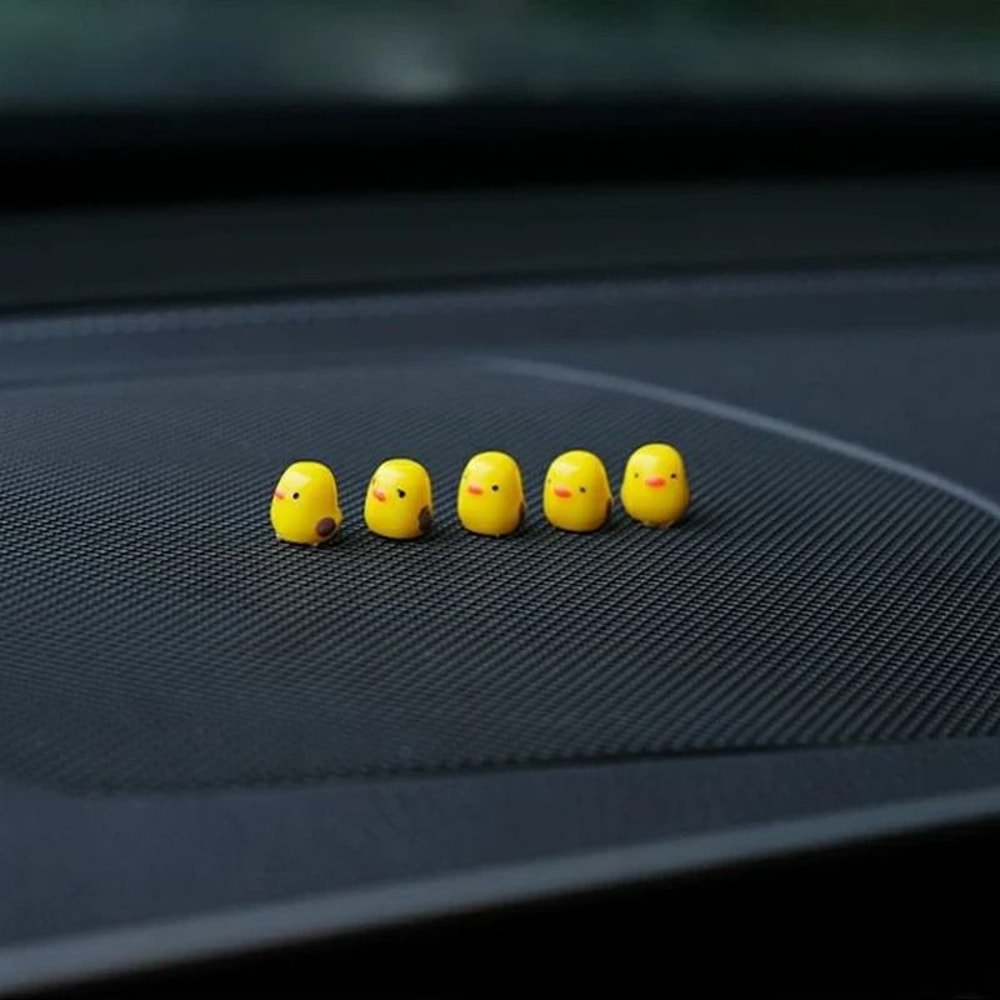 Mini Duck Car Decoration Set Cute Dashboard Ornaments Car Interior Accessories 3