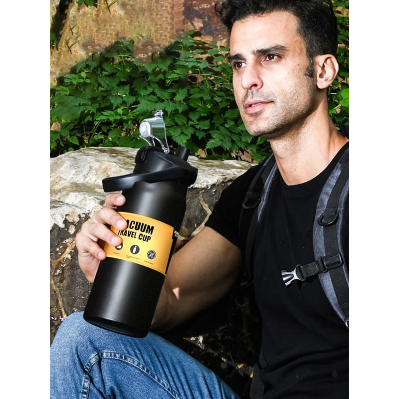 Stainless Steel Thermos Insulated Water Bottle With Straw Vacuum Flask Tumbler 10