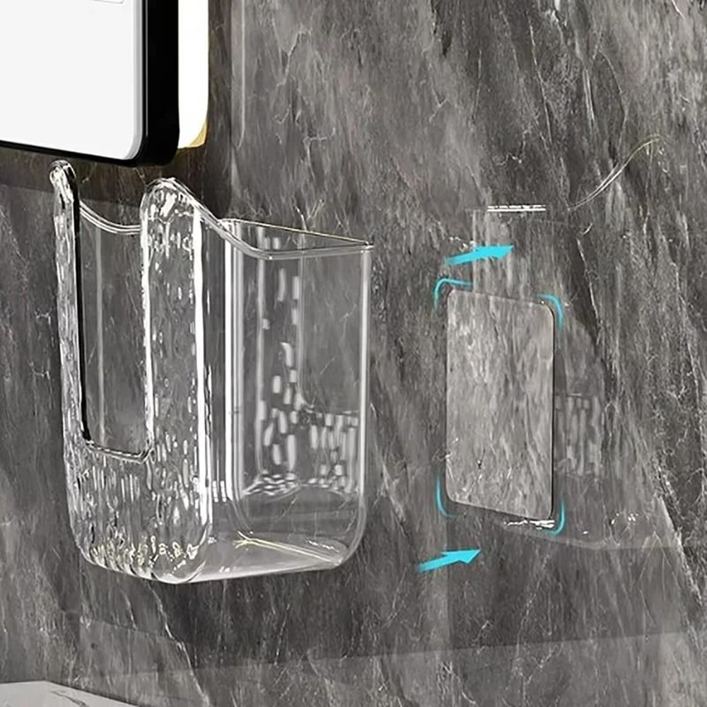 Wet Wipes Storage Box Wall Mounted Punch Free Inverted Tissue Holder 5