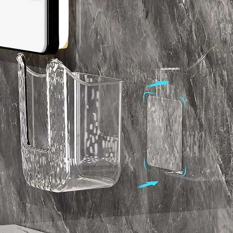 Wet Wipes Storage Box Wall Mounted Punch Free Inverted Tissue Holder 5