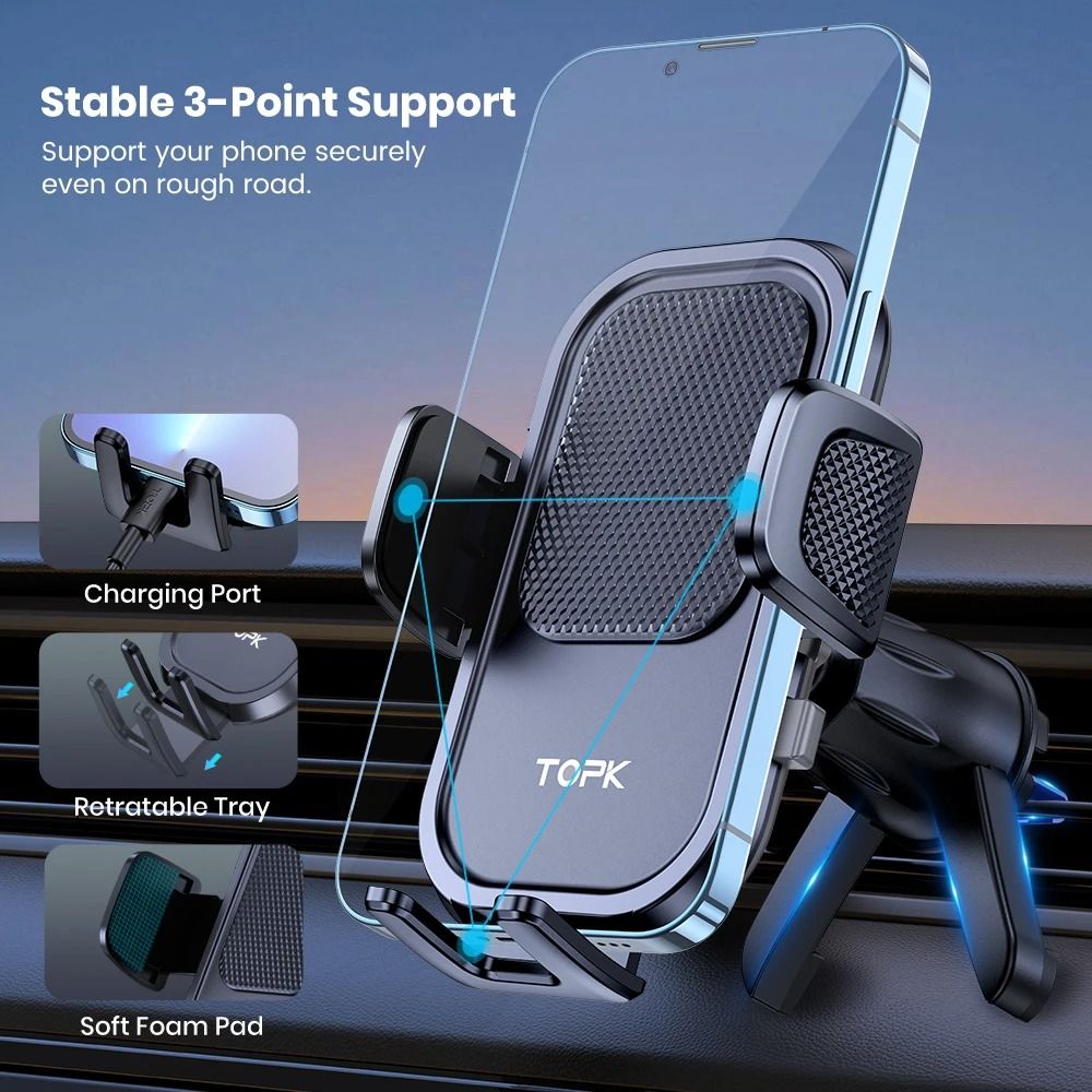 TOPK Car Phone Holder Air Vent Phone Mount Universal Car Mount For Smartphones 2