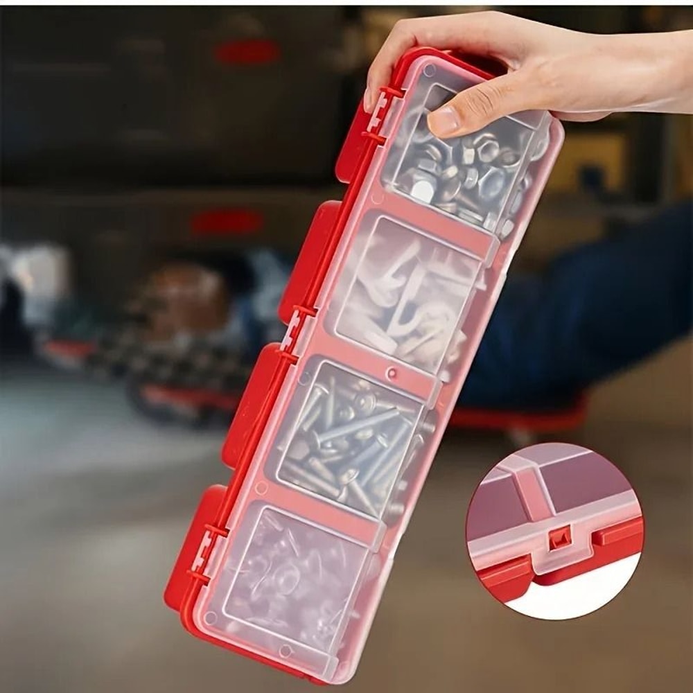 Multi Compartment Organizer Box For Screws Small Parts Hardware And Jewelry Storage Case 5