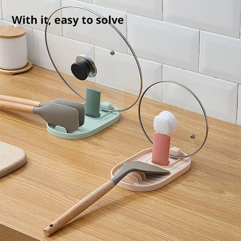 Silicone Pot Lid Holder Spoon Rest Non Slip Kitchen Utensil Stand 9