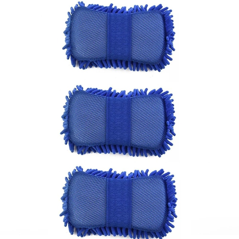 Microfiber Car Wash Sponge Scratch Free Cleaning Pad For Auto Detailing 2
