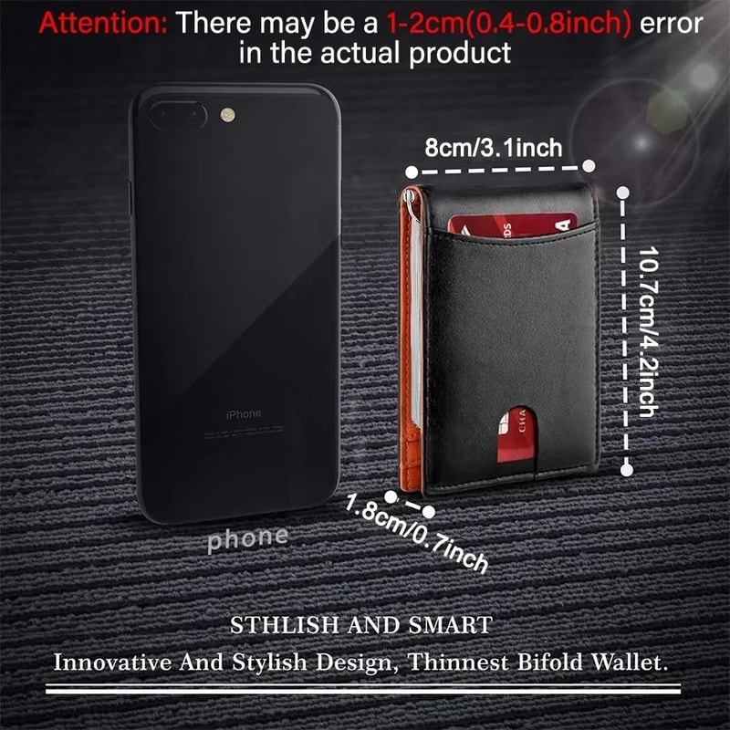 Slim RFID Blocking Wallet For Men Minimalist Bifold Credit Card Holder With Money Clip 14