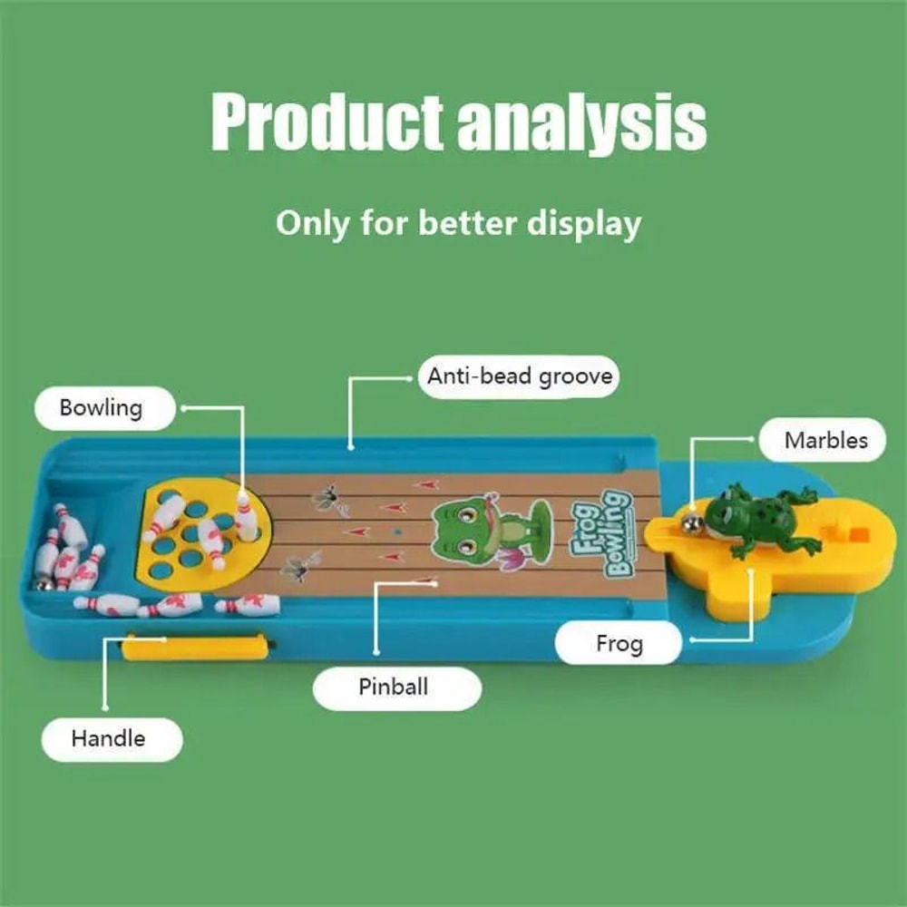 Mini Frog Bowling Game Interactive Desktop Toy For Kids And Family Play 5