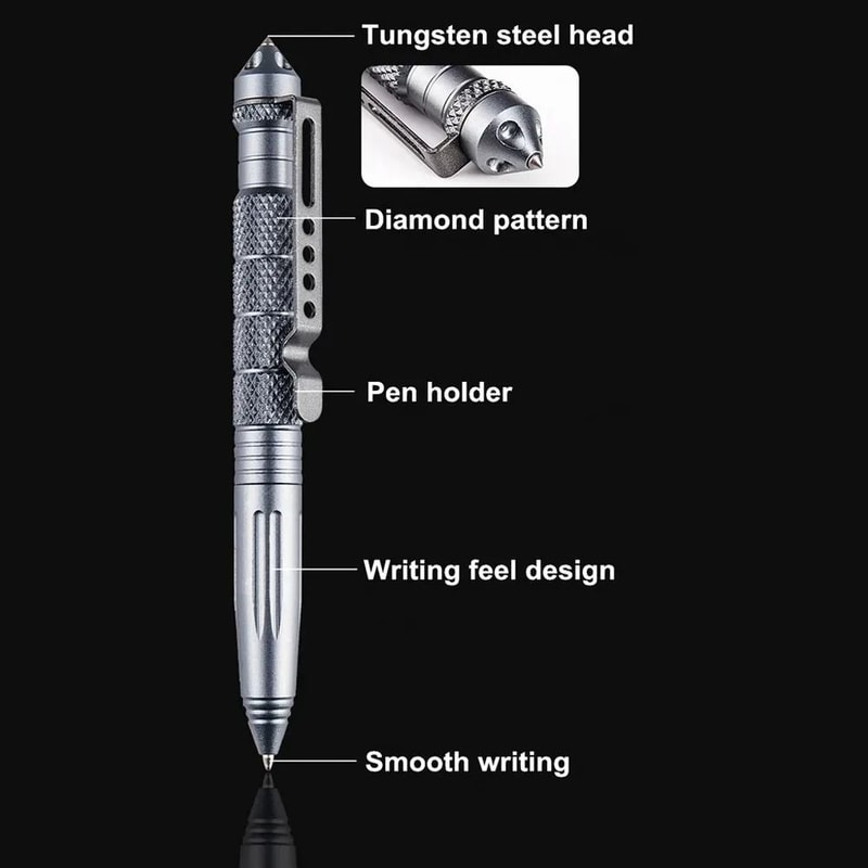Portable Tactical Pen Self Defense Aluminum EDC Survival Tool With Glass Breaker 7