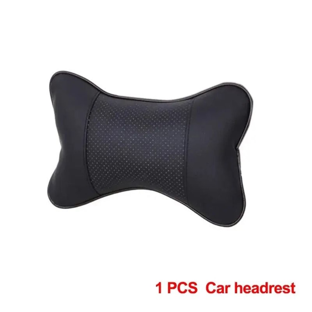 Car Neck Pillow PU Leather Headrest Cushion Soft Car Seat Neck Support 1
