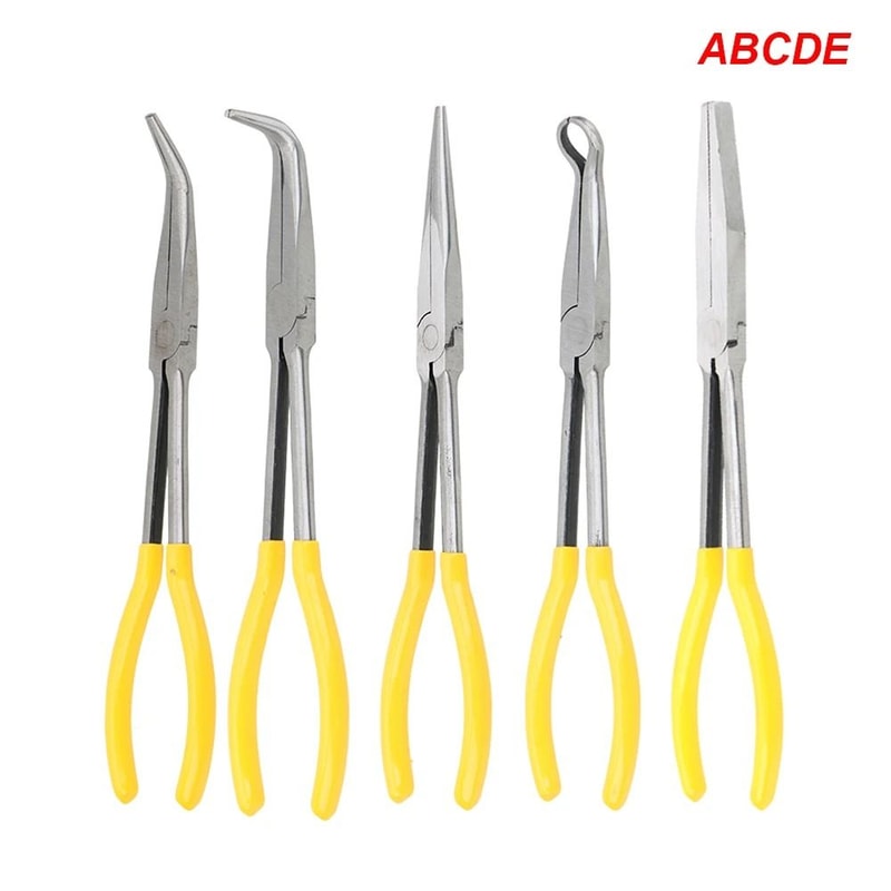 Long Nose Pliers Set Straight And Bent Tip Needle Nose Mechanic Pliers Tool 10