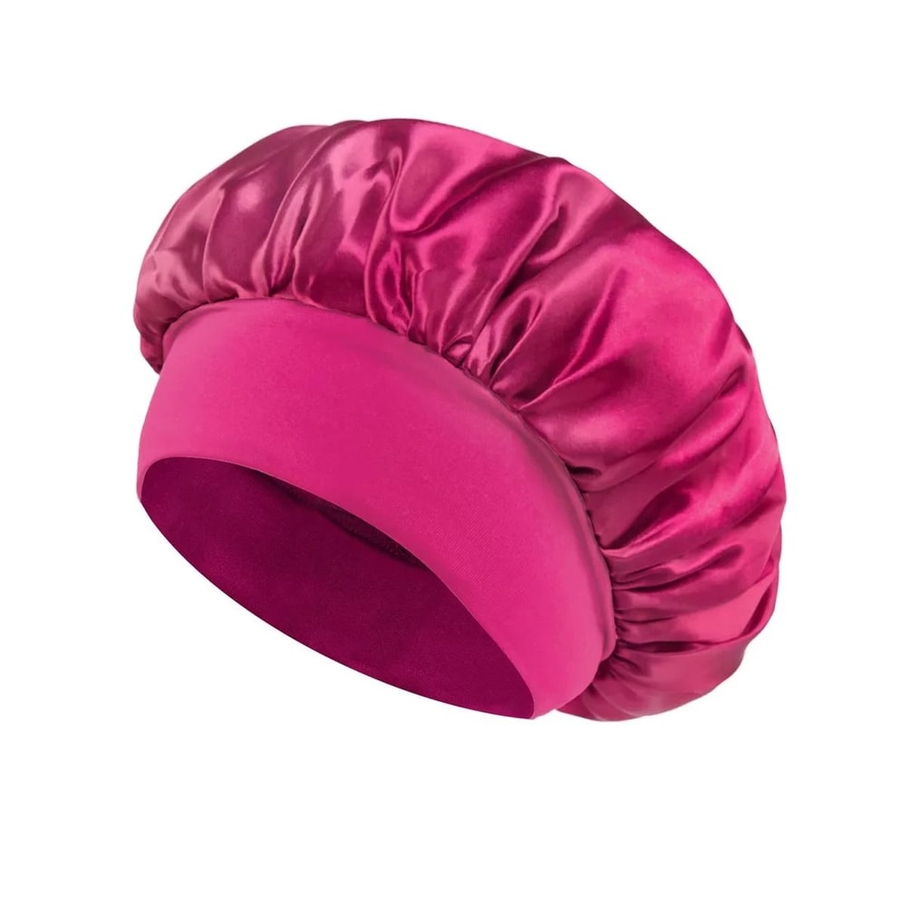 Silk Satin Hair Bonnet For Sleeping Wide Band Protective Sleep Cap For Women 6