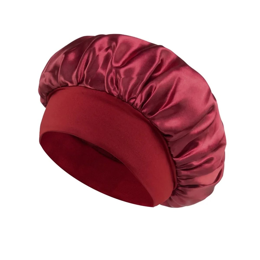 Silk Satin Hair Bonnet For Sleeping Wide Band Protective Sleep Cap For Women 11