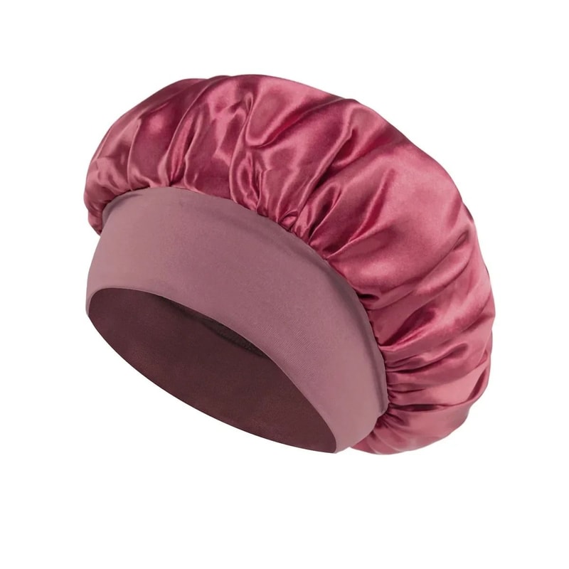 Silk Satin Hair Bonnet For Sleeping Wide Band Protective Sleep Cap For Women 19