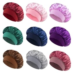 silk satin hair bonnet for sleeping wide band protective sleep cap for women