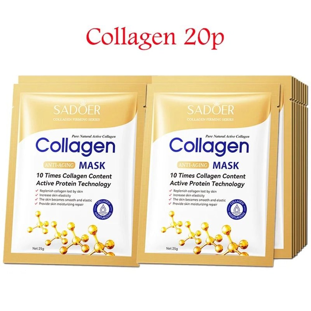 Hyaluronic Acid Collagen Sheet Mask Set Hydrating Korean Skincare Pack 1