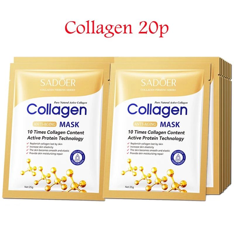 Hyaluronic Acid Collagen Sheet Mask Set Hydrating Korean Skincare Pack 1